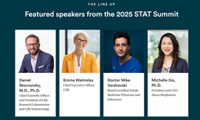 夏瑜博士入选国际著名媒体《STAT》“2025全球领军人物”榜，并在STAT全球峰会发表演讲